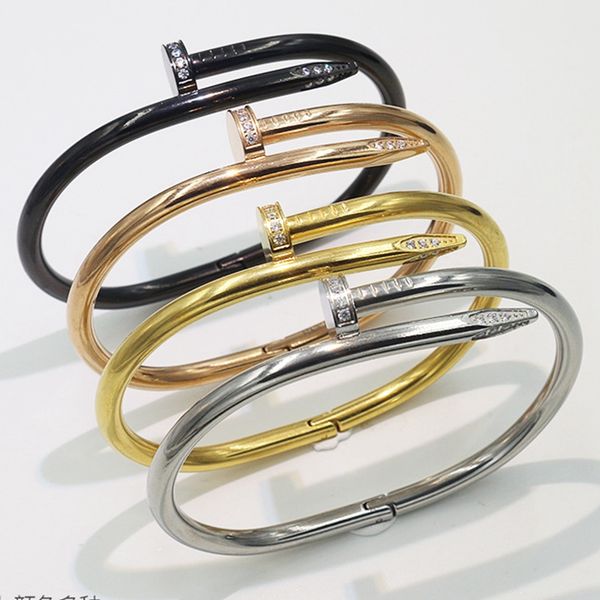 

Simple Titanium steel stainless steel Nails Bracelet silver Gold Bracelets Bangles Punk for Women men Best gift Jewelry
