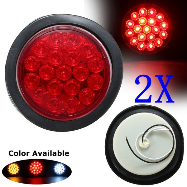 

red yellow white 19 smd car round tail lights turn singal light atv led reflectors truck side marke indicator warning lights