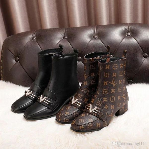 

martin boots fashion women's trend in the wild with thin boots low heel shoes metal korean version of the leather short boots shoes