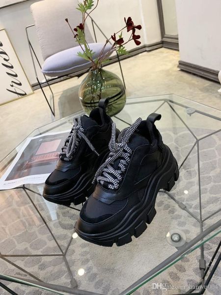 

2019 highest quality fashion luxury designer women casual shoes real leather sneakers chaussures shoes sports trainers 36-40 rx19102106, Black