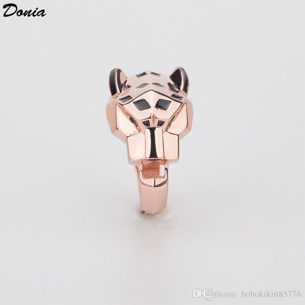 

donia jewelry ring fashion pop inlaid zircon leopard head ring europe and the united states creative men and women ring hand jew, Silver