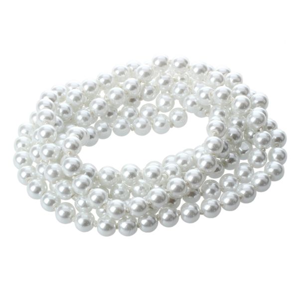 

long white round glass faux pearl ball beads necklace hot, Black