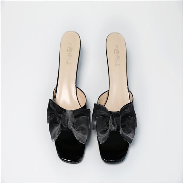 

fashionable pu slide lady woman sandal, Black