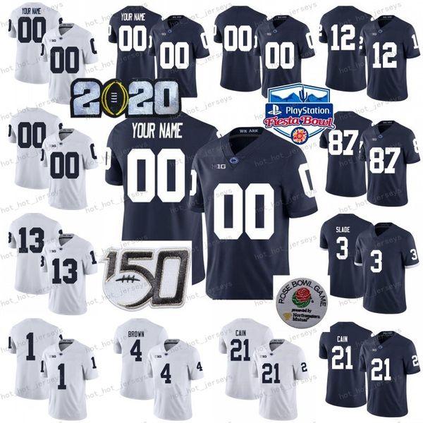 

ncaa 150th penn state nittany lions jerseys kj hamler noah cain jahan dotson saquon barkley sean clifford ncaa football custom stitched, Black