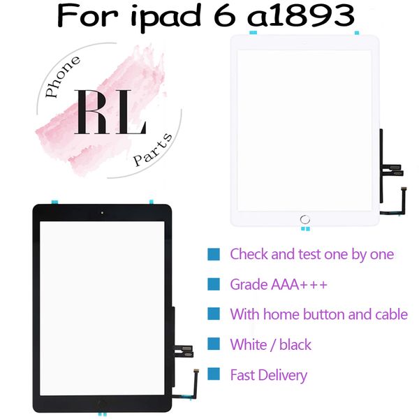 

10pcs for ipad 9.7 2018 for ipad 6 6th gen a1893 a1954 touch screen digitizer front panel outdoor glass with home button