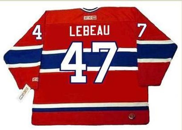 

custom men youth women vintage #47 stephan lebeau montreal canadiens 1990 1993 ccm hockey jersey size s-5xl or custom any name or number, Black