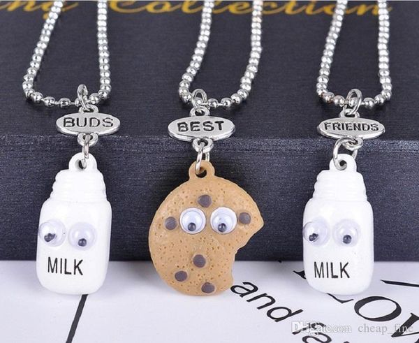 

ins necklaces for women girls friend fashion jewelry stereo cookie milk buds necklaces, Silver