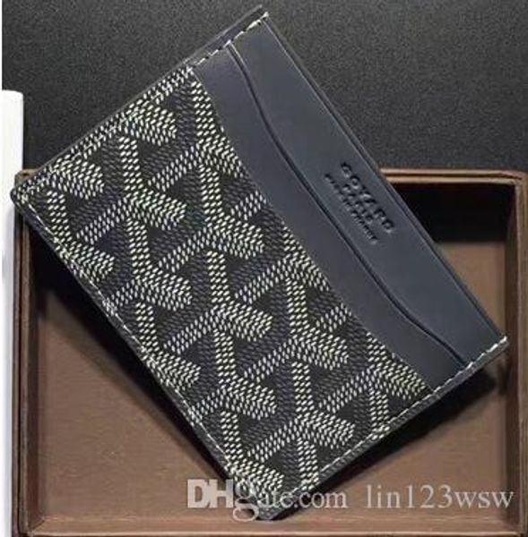 

Top quality Paris style luxury designer classic famous men women famous genuine leather gy credit card holder mini wallet with box