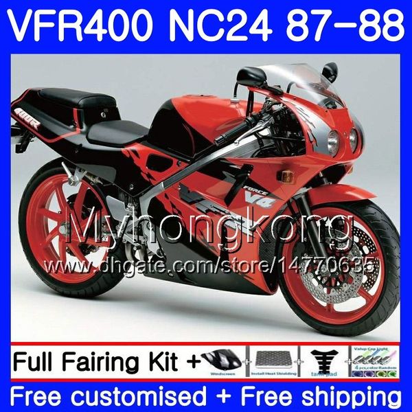 Corpo Para HONDA RVF400R VFR400RR RVF400RR VFR400R vermelho preto novo 1987 1988 267HM.35 VFR400 R NC24 V4 RVF VFR 400 R VFR 400R 87 88 kit Carenagem