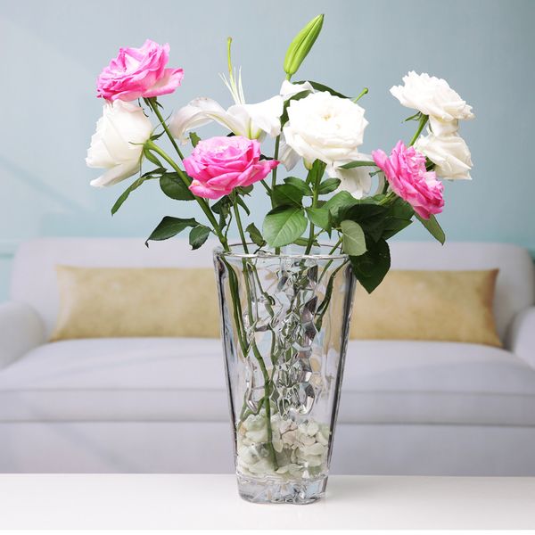 

creative vase glass transparent rich bamboo vase ornaments hydroponic container table flower vase miniature living room decor