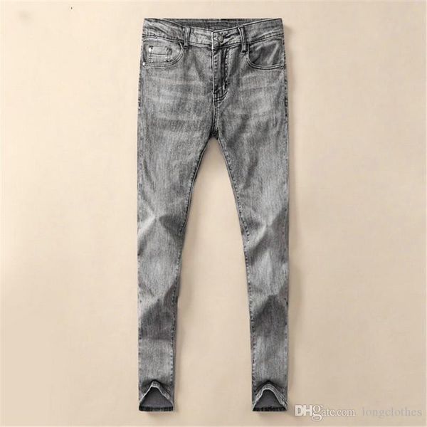 

jeans men 2020 new fashion streetwear mens jeans destroyed ripped design pencil pants ankle skinny men full length jeans designer pants, Blue