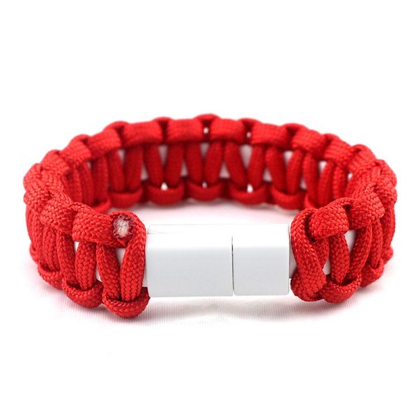

new outdoor survival paracord nylon bracelet wristband style paracord usb cable bracelet for android phone umbrella rope