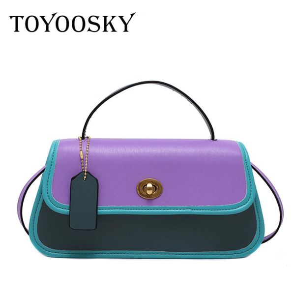 

toyoosky leather contrast color crossbody bags for women 2020 chain messenger shoulder bag ladies purses and handbags crossbody
