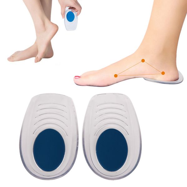 

1 pair men women silicon gel heel cushion insoles soles relieve foot pain protectors spur support shoe pad high heel inserts