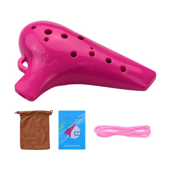 

qi mei qmt-4 alto c 12 отверстий ocarina abs материал окарины духовой инструмент с music score и защитная сумка для начинающих