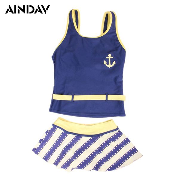

7y-15y girls swimwear children striped swimming clothes 2 piece swimsuit teenager sports beach swimwear kids bathing suit