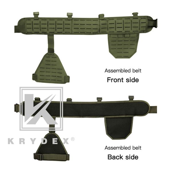 

krydex molle padded modular belt tactical drop leg panel hip panel inner & outer belt laser cutting chest rig vest combo, Camo;black