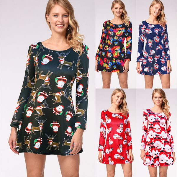 

женские дизайнерские повседневные печатные платья с длинным рукавом l996bupr, Black;gray