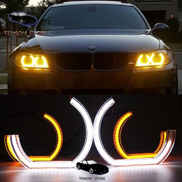 

white yellow led angel eyes halo ring kits for m5 e81 e82 e87 e88 e90 m3 m4 f10 e92 e93 f30 f31 f34 f35 auto headlights lamp