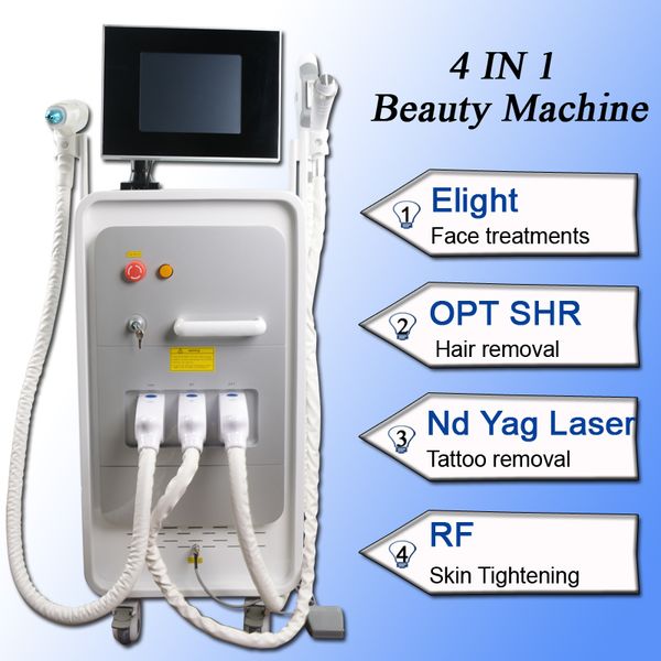 

4 in 1 multifunction machine nd yag laser tattoo removal machine shr permanent hair removal machine radio frequency, Black