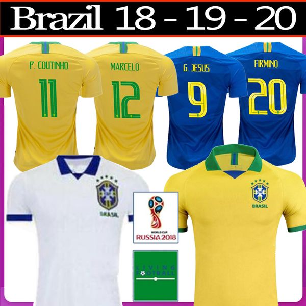

2019 20 brasil soccer jerseys men brazil jersey 2019 2020 jesus coutinho firmino marcelo football kit shirt camisa football shirt g.jesus, Black;yellow
