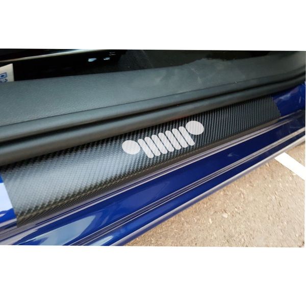 

for wrangler patriot compass renegade rubicon trailhawk carbon fiber vinyl car door sill protector sticker car accessories