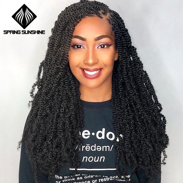 

pre twisted passion twist bomb crochet hair synthetic ombre crochet braids pre looped fluffy spring twists braiding hair bulk