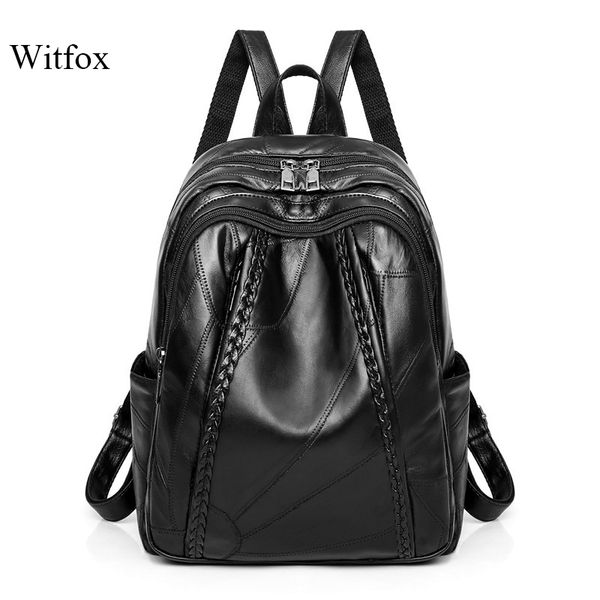 

school backpack for student genuine leather water proof shoulder bags modern women bag weaving pattern sale