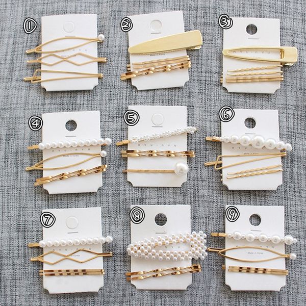 

5 Set Women Girls Vintage Pearl Beads Hair Clip Barrette Comb Bobby Pin Hairpin Hairband Clamps Party Hair Accessories