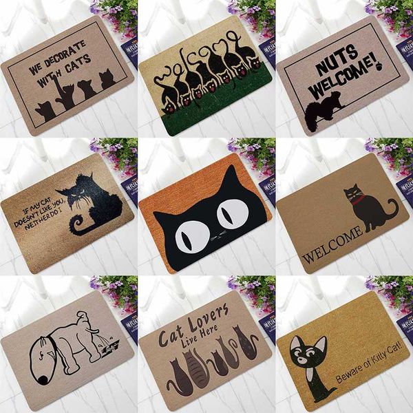 

cat dog paws clean doormat cartoon aniamls printed rubber indoor outdoor anti slip kitchen door mat rugs doormat entrance carpet