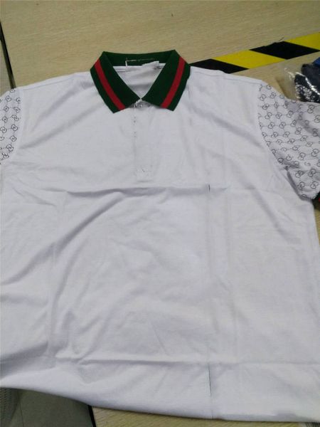 

2020 new designer mens polo shirts summer luxury polo mens shirt loose breathable striped printed fashion casual style brand shirts, White;black