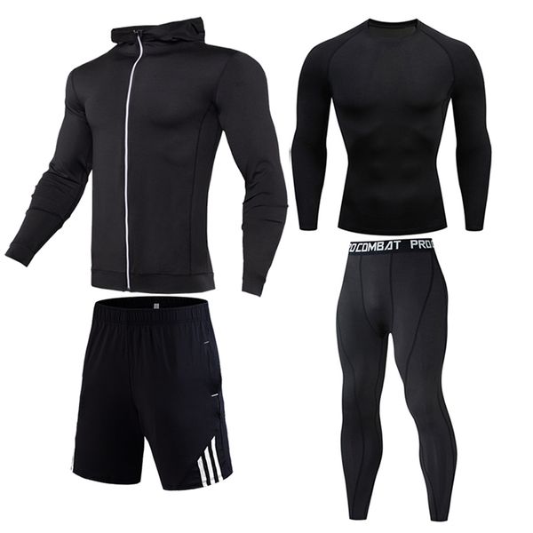 

men's clothing tracksuit gym fitness compression sports suit running jogging dry fit wear exercise workout tactical underwear, Gray
