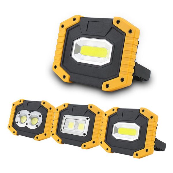 

portable lanterns 20w cob work lamp led worklight 18650 battery rechargeable spotlight waterproof light for car repair camping hiking
