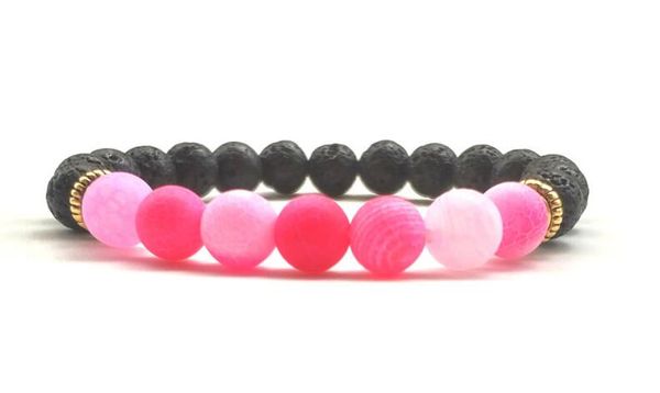 

natural lava rock beads bracelets volcanic lava yoga bracelet new arrival 7 colors lava rock bracelets for women moq 20 pcs, Black