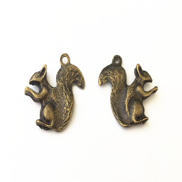 

22mm antique bronze squirrel necklace mini pendant connector charms accessories 15pcs/lot, Bronze;silver