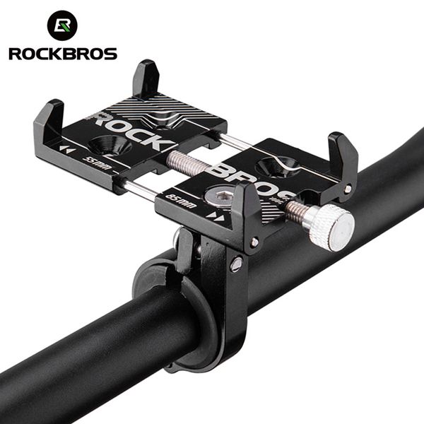 

rockbros new bicycle phone holder aluminum alloy adjustable 3.5-6.2inch bracket mtb bike bicycle ultralight cycling phone holder