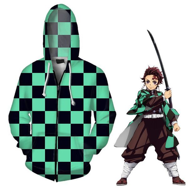 

anime demon slayer kimetsu no yaiba tomioka giyuu kamado tanjirou 3d digital printed hoodie sweatershirt hoody cosplay costume, Black
