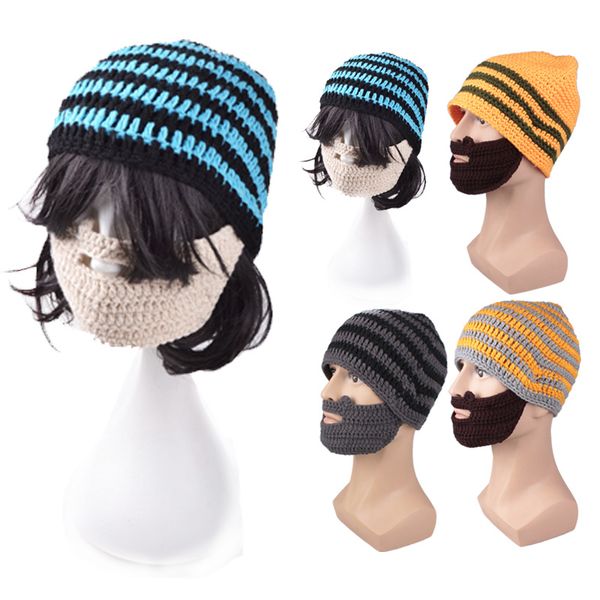 

fashion style knit winter warm beard hat cap for men 4 colors kng88
