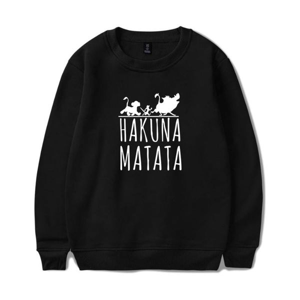 

new the lion king hakuna matata cotton hoodies men fashion long-sleeved hoodie sweatshirt new harajuku streetwear, Black