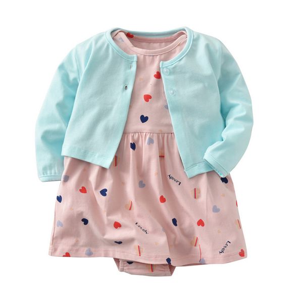

mry infant toddler girls clothes setbaby girl bodysuit dress cute soft cotton long-sleeved cardigan +short sleeve dress 2 pieces, Red;yellow