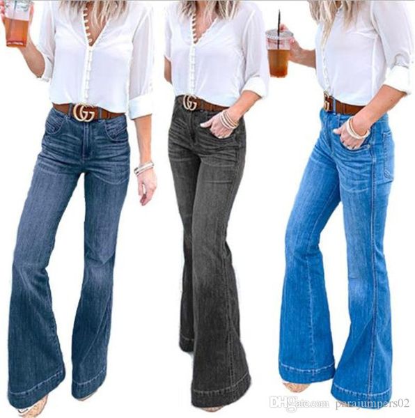 

тонкий джинсы женские европейские и американские горячие стиль джинсы тощие девушки широкие ноги джинсы женские брюки, Blue