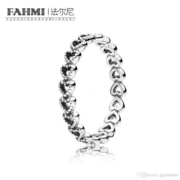 

fahmi 100% 925 sterling silver 1:1 original authentic charm 190980 temperament fashion glamour retro ring wedding women jewelry, Slivery;golden