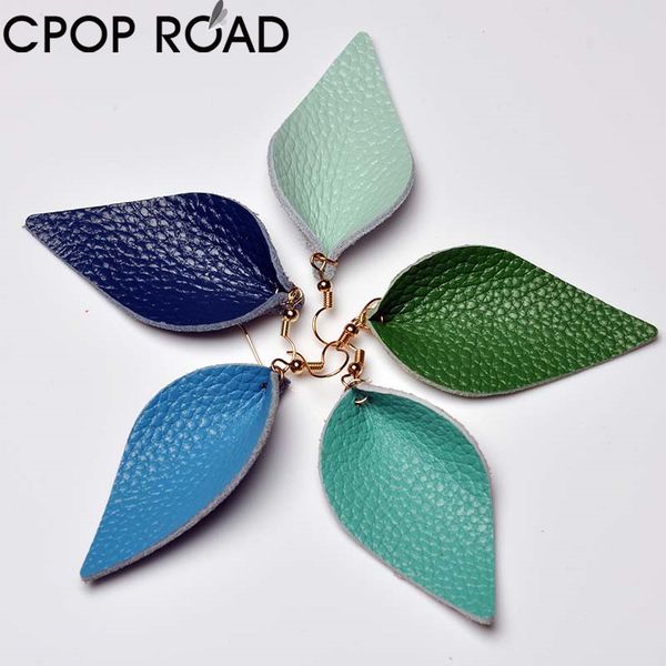 

cpop кожа листьев серьги для женщин sharp leaf подвеска сплошной цвет простой серьги падения женщина ювелирных изделий дикого высокое качест, Silver