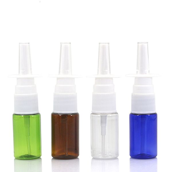 50 pz/lotto 10 ml colorato flacone spray nasale nasale di flacone spray medico PET bottiglia di plastica piccolo Spray Bottiglie Riutilizzabili