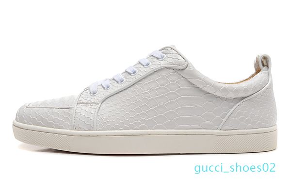 

mens womens low snakeskin red bottom flat casual luxury shoes for men women brand new comfort designer skate sneakers g02, Black