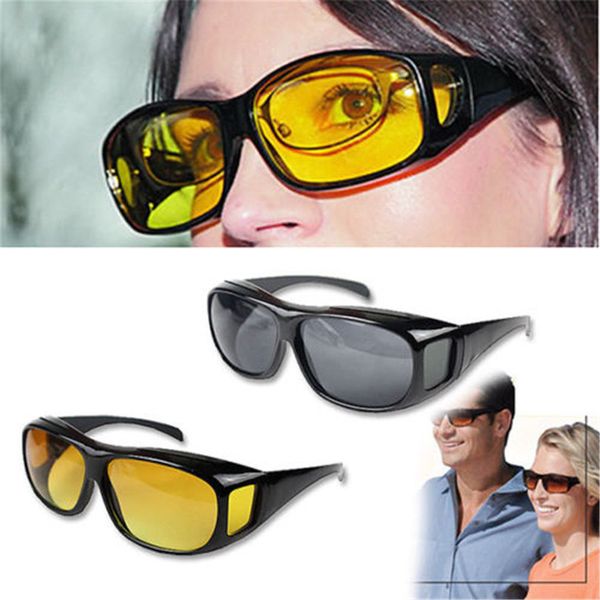 

desoldelos hd driving sunglasses yellow lens glasses fashion anti-uv night vision for driver men/women, White;black