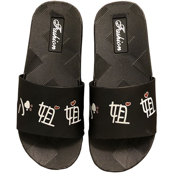 

fashion luxury designer women shoes household words printed slippers outside wear bathroom injection pvc plastic househo slippers size 36-41, Black
