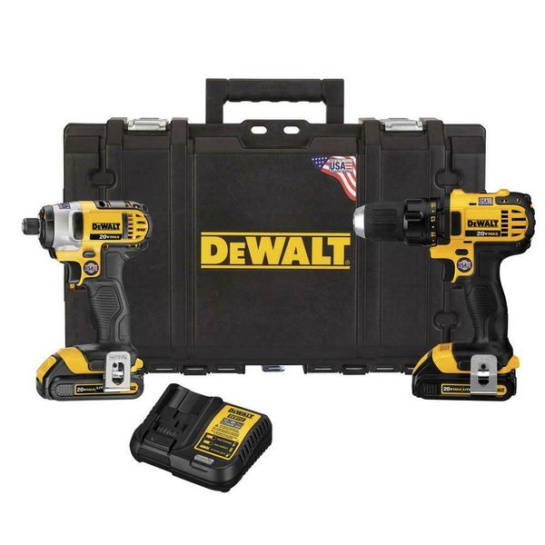 

20 volt max lithium ion cordle drill driver impact driver combo kit 2 tool w