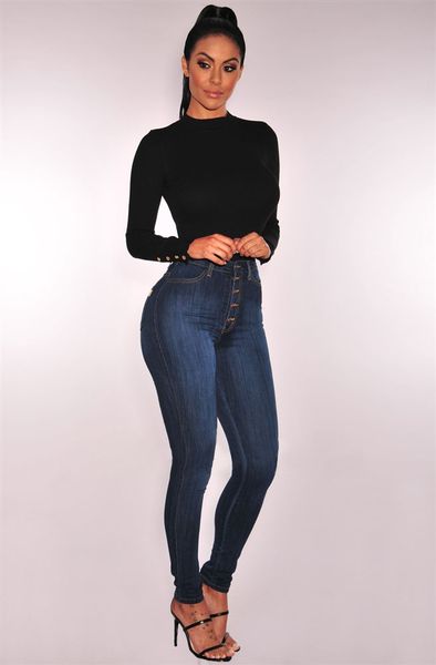 

2020 woman high waist slim jeans skinny lifting hip mom jeans large size full length pants s-4xl casual clothes, Blue