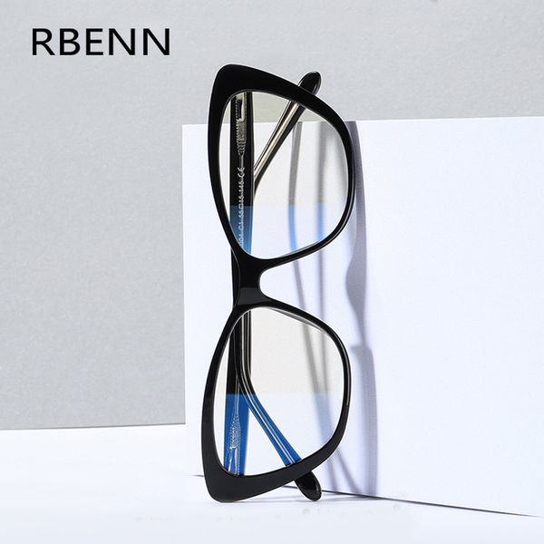 

rbenn cat eye glasses frame women blue light blocking reader fashion computer gaming glasses anti eye strain uv400, White;black